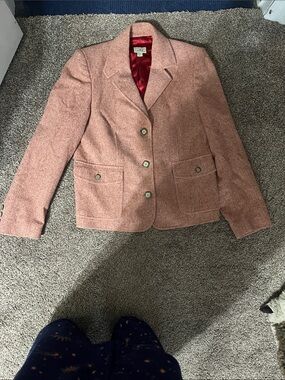 Vintage L.L. Bean wool/silk Dusty Rose Tweed Blazer